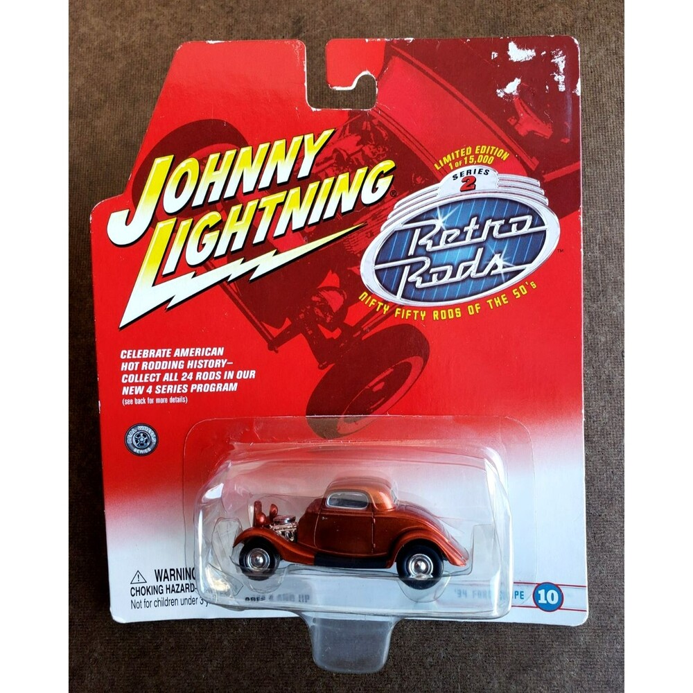2002 Johnny Lightning '34 FORD COUPE #10 RETRO RODS SERIES 2 LTD ED. REAL RIDERS